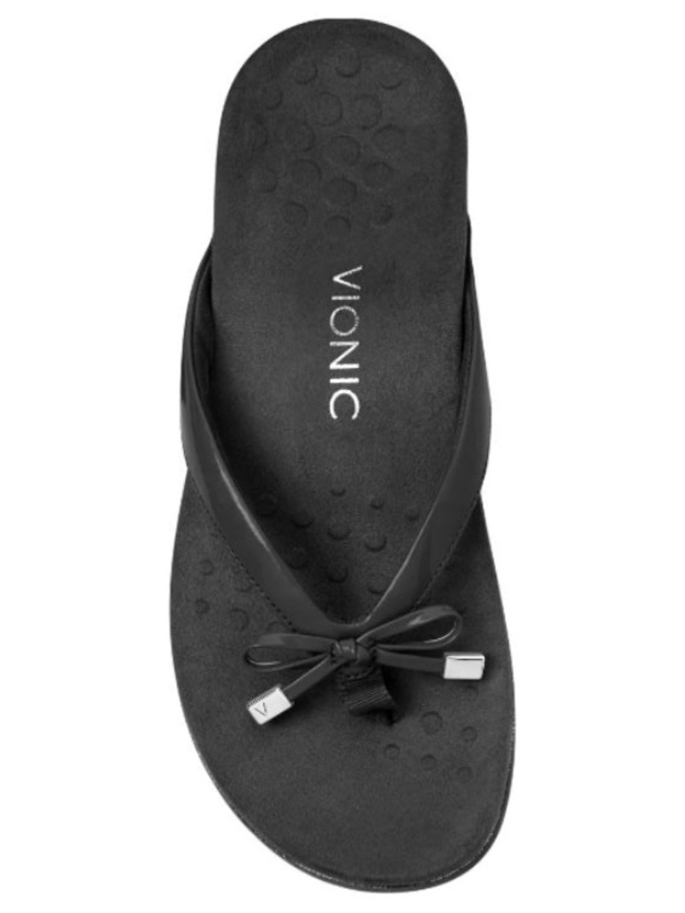 Vionic Rest Bella II Sandals Black Bow 7 Comfort Beach Pool Resort Travel